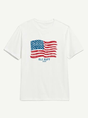 Old Navy Heritage 2009 Flag Graphic T-Shirt - WHITE in Saudi Arabia