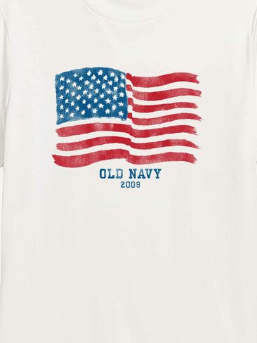 Old Navy Heritage 2009 Flag Graphic T-Shirt - WHITE in Saudi Arabia