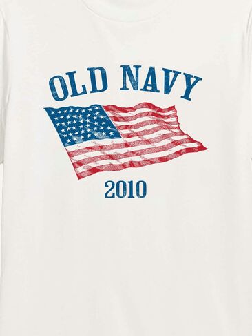 Old Navy Heritage 2010 Flag Graphic T-Shirt - WHITE in Saudi Arabia