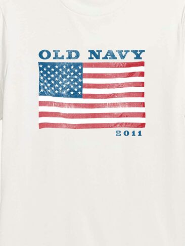 Old Navy Heritage 2011 Flag Graphic T-Shirt - WHITE in Saudi Arabia