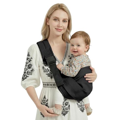 Baby Sling Carrier, Adjustable Baby Carrier Newborn to Toddler Carrier for 8-40lbs, Toddler Sling Carriers, Toddlers Hip Carriers, Black in Saudi Arabia