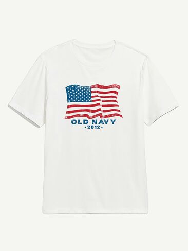 Old Navy Heritage 2012 Flag Graphic T-Shirt - WHITE in Saudi Arabia