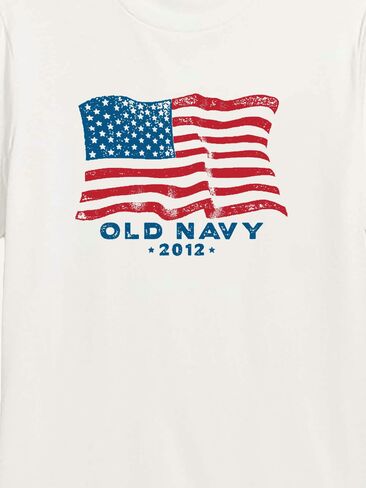 Old Navy Heritage 2012 Flag Graphic T-Shirt - WHITE in Saudi Arabia