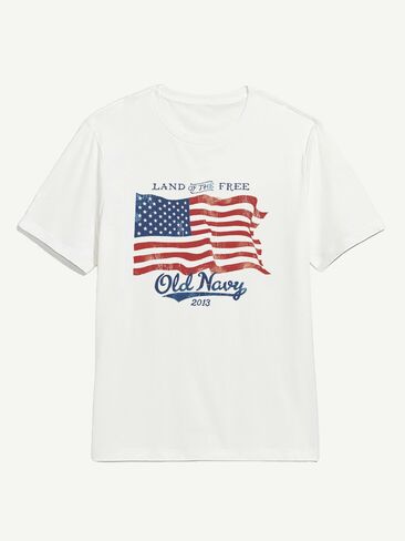 Old Navy Heritage 2013 Flag Graphic T-Shirt - WHITE in Saudi Arabia
