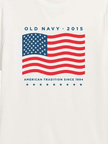 Old Navy Heritage 2015 Flag Graphic T-Shirt - WHITE in Saudi Arabia