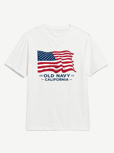 تي شيرت مطبوع عليه علم Old Navy Heritage 2017 - أبيض in Saudi Arabia