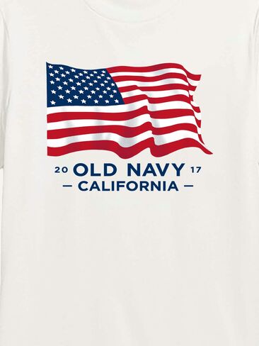 تي شيرت مطبوع عليه علم Old Navy Heritage 2017 - أبيض in Saudi Arabia