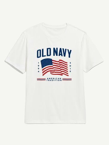 Old Navy Heritage 2019 Flag Graphic T-Shirt - WHITE in Saudi Arabia