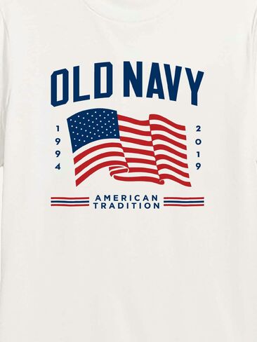 Old Navy Heritage 2019 Flag Graphic T-Shirt - WHITE in Saudi Arabia