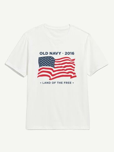 Old Navy Heritage 2016 Flag Graphic T-Shirt - WHITE in Saudi Arabia
