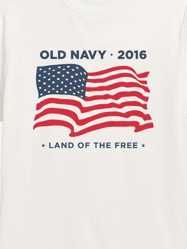 Old Navy Heritage 2016 Flag Graphic T-Shirt - WHITE in Saudi Arabia
