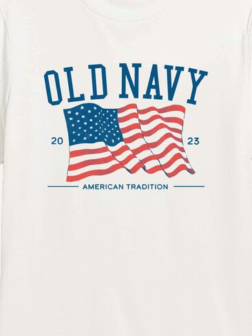 Old Navy Heritage 2023 Flag Graphic T-Shirt - WHITE in Saudi Arabia