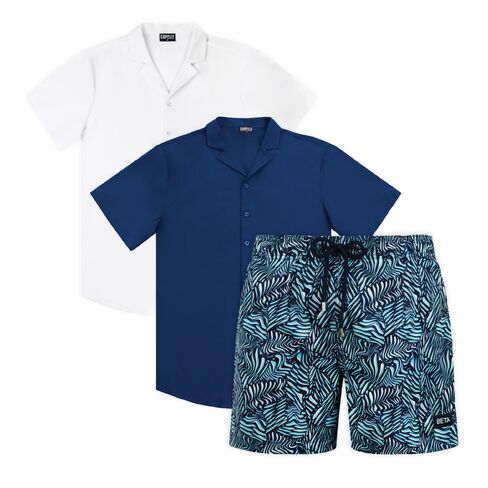 Capelle Miami Sapphire Coast - Men's Matching Resort Set | Short + 2 Shirts in Kuwait