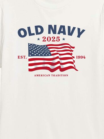 Old Navy Heritage 2025 Flag Graphic T-Shirt - WHITE in Saudi Arabia