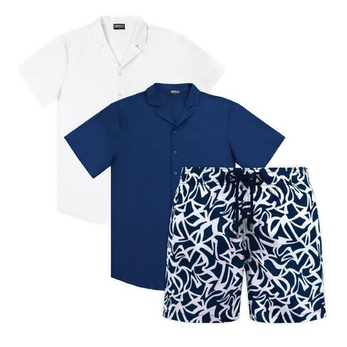 Capelle Miami Freedom Tide - Men's Matching Resort Set | Short + 2 Shirts in Kuwait