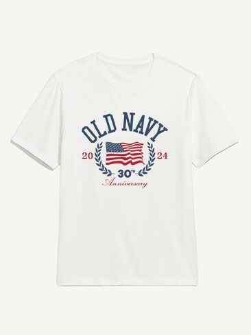 تي شيرت مطبوع عليه علم Old Navy Heritage 2024 - أبيض in Kuwait