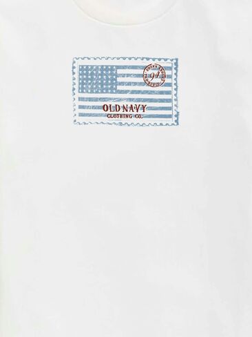 Old Navy Heritage 1994 Flag Graphic T-Shirt For Kids - WHITE in Saudi Arabia