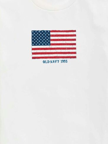 Old Navy Heritage 1995 Flag Graphic T-Shirt For Kids - WHITE in Saudi Arabia