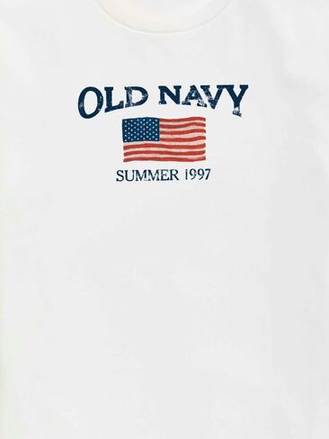 Old Navy Heritage 1997 Flag Graphic T-Shirt For Kids - WHITE in Saudi Arabia