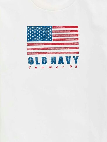 Old Navy Heritage 1998 Flag Graphic T-Shirt For Kids - WHITE in Saudi Arabia