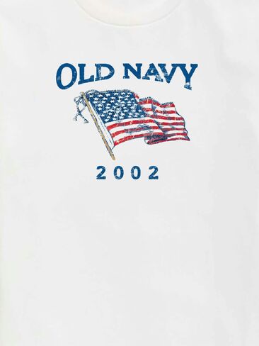 Old Navy Heritage 2002 Flag Graphic T-Shirt For Kids - WHITE in Saudi Arabia
