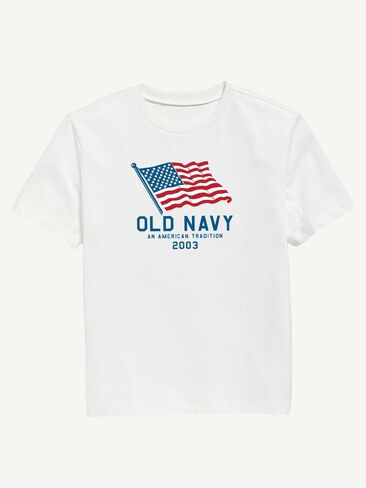 Old Navy Heritage 2003 Flag Graphic T-Shirt For Kids - WHITE in Saudi Arabia
