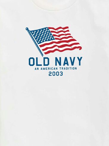 Old Navy Heritage 2003 Flag Graphic T-Shirt For Kids - WHITE in Saudi Arabia