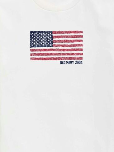 Old Navy Heritage 2004 Flag Graphic T-Shirt For Kids - WHITE in Saudi Arabia
