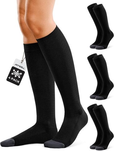 FITRELL 4 Pairs Compression Socks for Women & Men, 15-20mmHg Circulation Support for Athletic Travel Daily Wear in Saudi Arabia