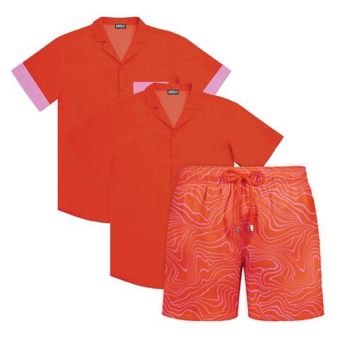 Capelle Miami Sunset Heat - Men's Matching Resort Set | Short + 2 Shirts in Saudi Arabia