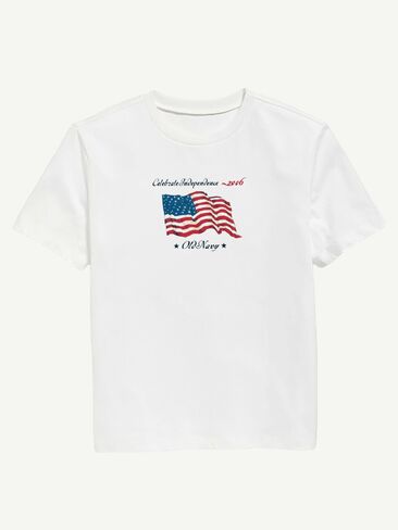 Old Navy Heritage 2006 Flag Graphic T-Shirt For Kids - WHITE in Saudi Arabia