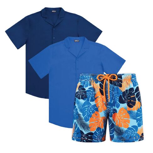 Capelle Miami Blue Motion - Men's Matching Resort Set | Short + 2 Shirts in Saudi Arabia