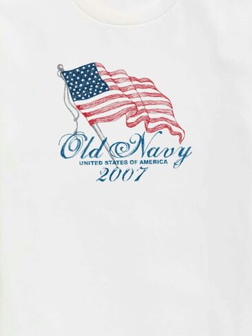 Old Navy Heritage 2007 Flag Graphic T-Shirt For Kids - WHITE in Saudi Arabia