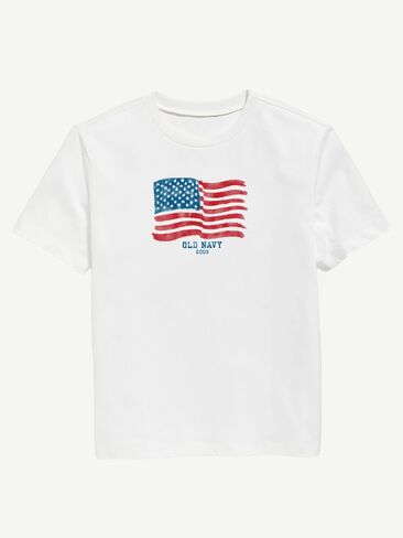 Old Navy Heritage 2009 Flag Graphic T-Shirt For Kids - WHITE in Saudi Arabia