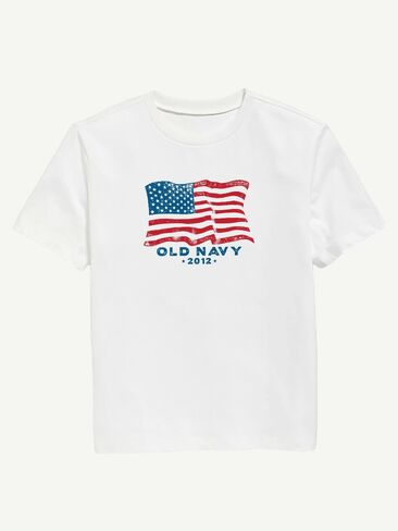 Old Navy Heritage 2012 Flag Graphic T-Shirt For Kids - WHITE in Saudi Arabia