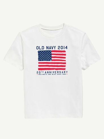 Old Navy Heritage 2014 Flag Graphic T-Shirt For Kids - WHITE in Saudi Arabia
