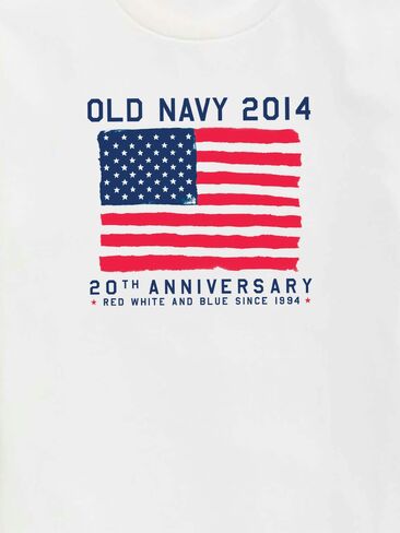 Old Navy Heritage 2014 Flag Graphic T-Shirt For Kids - WHITE in Saudi Arabia