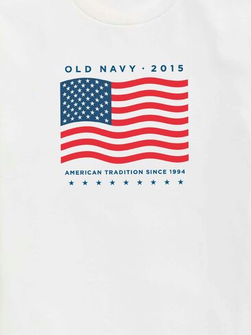 Old Navy Heritage 2015 Flag Graphic T-Shirt For Kids - White in Saudi Arabia