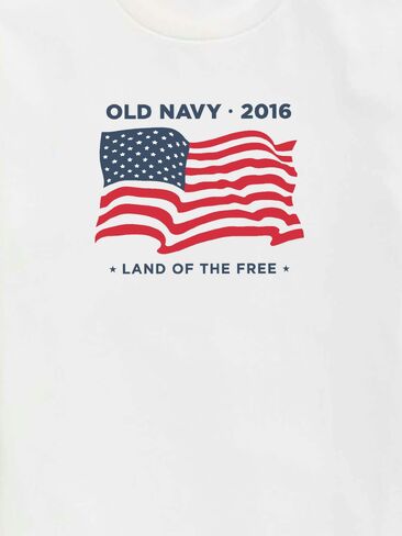 Old Navy Heritage 2016 Flag Graphic T-Shirt For Kids - White in Saudi Arabia