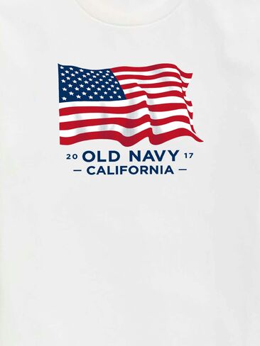 Old Navy Heritage 2017 Flag Graphic T-Shirt For Kids - White in Saudi Arabia