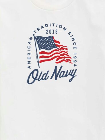 Old Navy Heritage 2018 Flag Graphic T-Shirt For Kids - White in Saudi Arabia