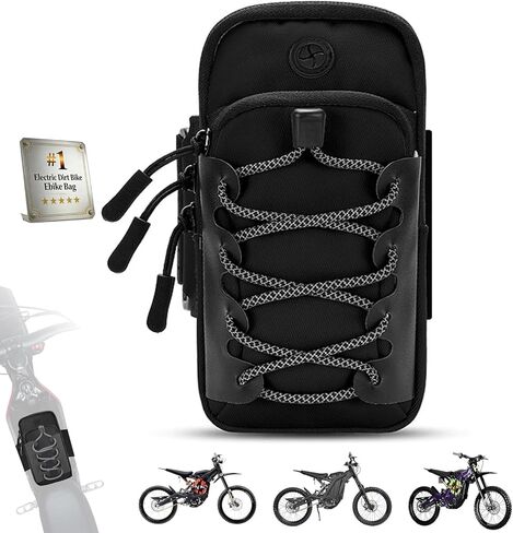 Electric Dirt Bike Ebike Bag for Surron Lbx/Tutti/Tuttio Soleil 01, E Bike Phone Pouch Parts Accessories, Dirtbike Motorcycle Front Battery Frame Bag Storage Stuff for Talaria/ Eride Pro(Black) in Saudi Arabia