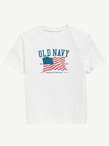 Old Navy Heritage 2023 Flag Graphic T-Shirt For Kids - White in Saudi Arabia