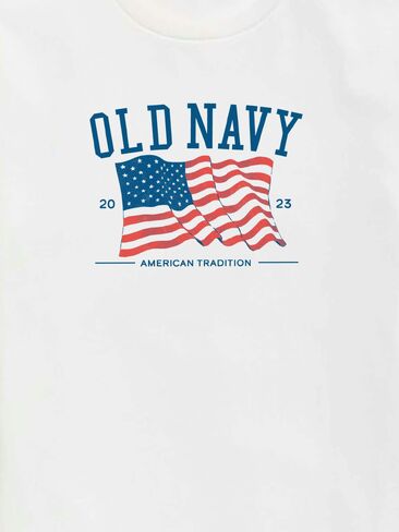 Old Navy Heritage 2023 Flag Graphic T-Shirt For Kids - White in Saudi Arabia