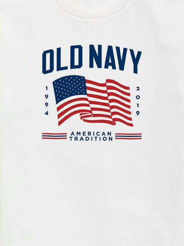 Old Navy Heritage 2019 Flag Graphic T-Shirt For Kids - WHITE in Saudi Arabia