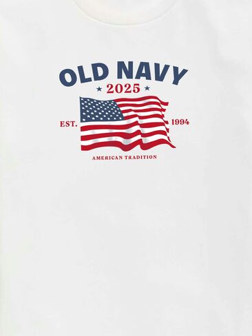 Old Navy Heritage 2025 Flag Graphic T-Shirt For Kids - WHITE in Saudi Arabia