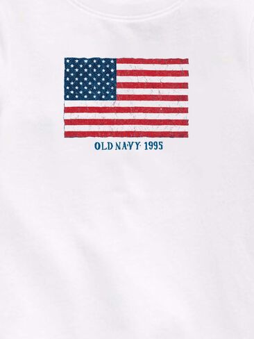 Old Navy Heritage 1995 Flag Graphic T-Shirt For Toddler - White in Saudi Arabia