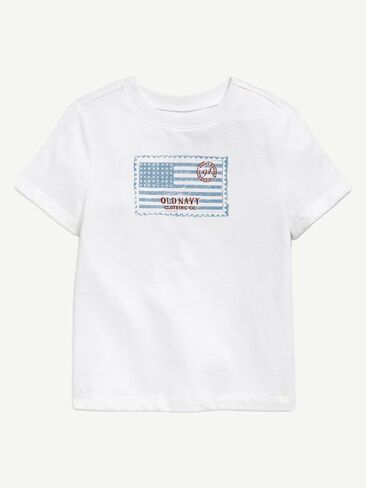 Old Navy Heritage 1994 Flag Graphic T-Shirt For Toddler - WHITE in Saudi Arabia