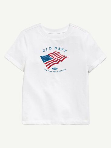 Old Navy Heritage 2000 Flag Graphic T-Shirt For Toddler - WHITE in Saudi Arabia