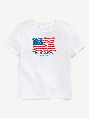 Old Navy Heritage 2012 Flag Graphic T-Shirt For Toddler - White in Kuwait